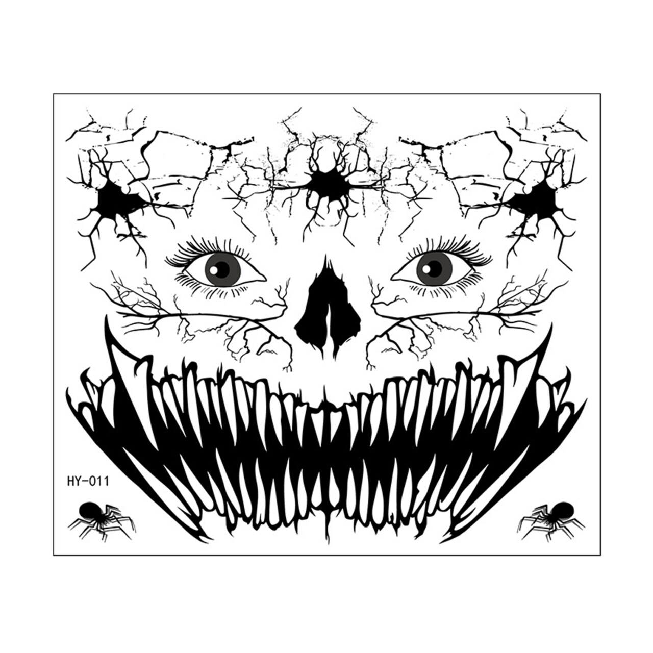 Halloween Face Tattoos Sticker Glow-In-The-Dark 3D Witch Zombie Makeup Kit Waterproof Removable Temporary Tattoo